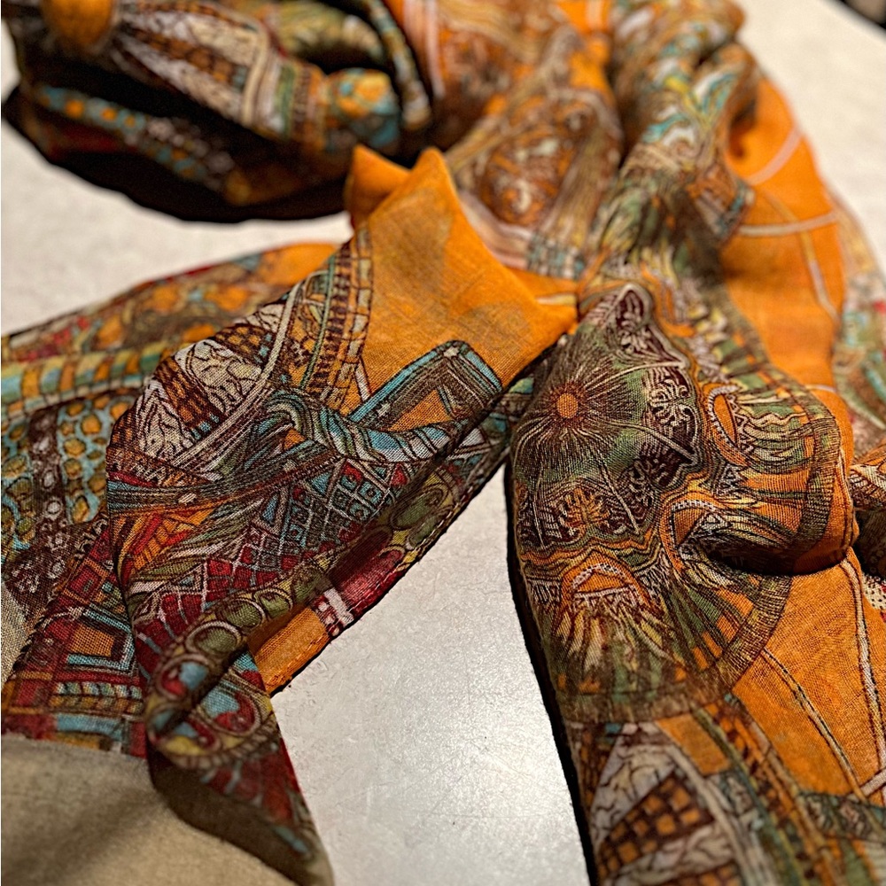 Cotton paisley scarf 42” x 72”